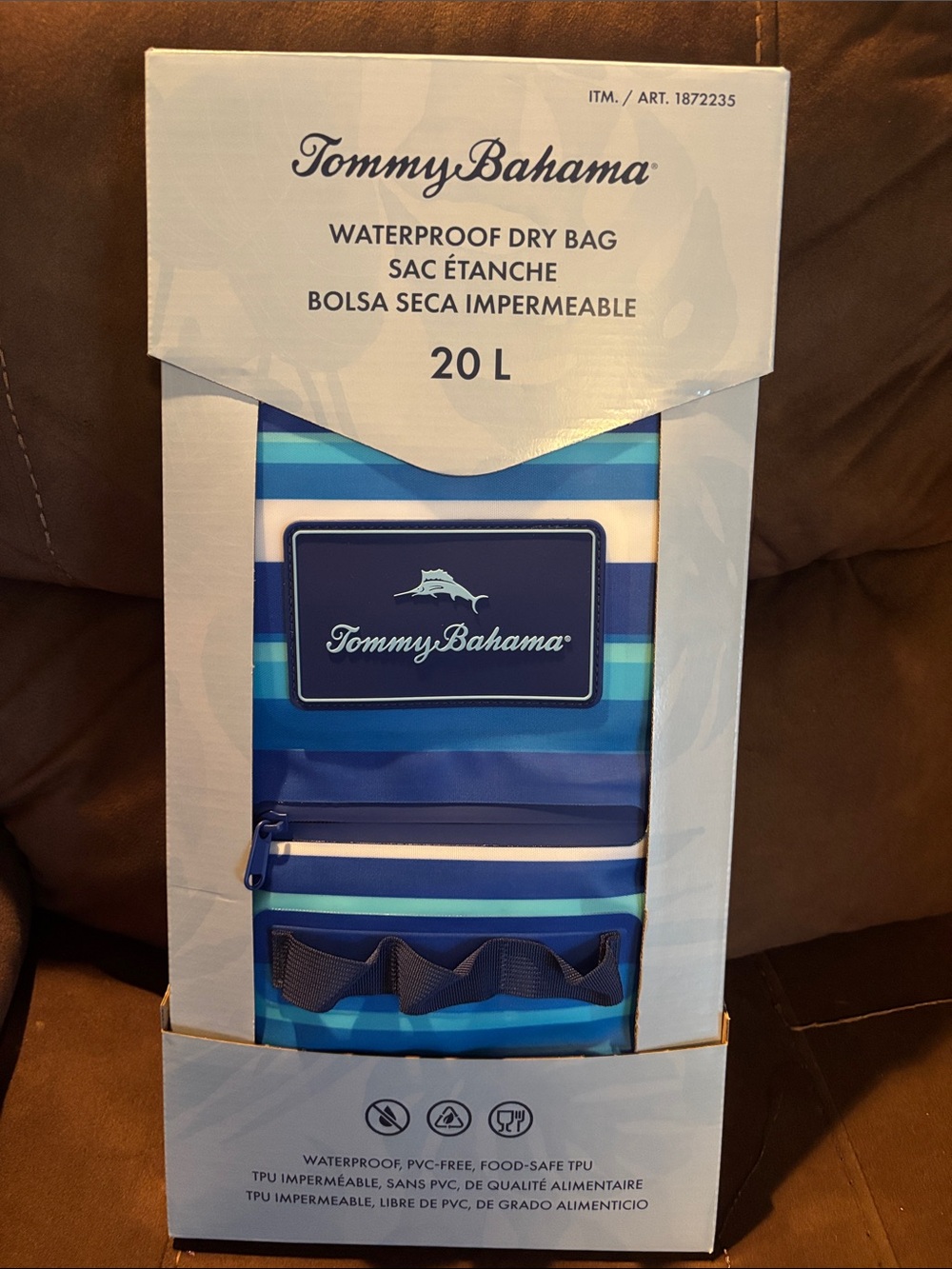 NEW Tommy Bahama Blue Striped Waterproof Dry Bag